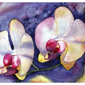 Original painting Orchid Flower Art Phalaenopsis Original painting Watercolor Plants Painting 8x10 inches 19x25 cm from NikArtGift