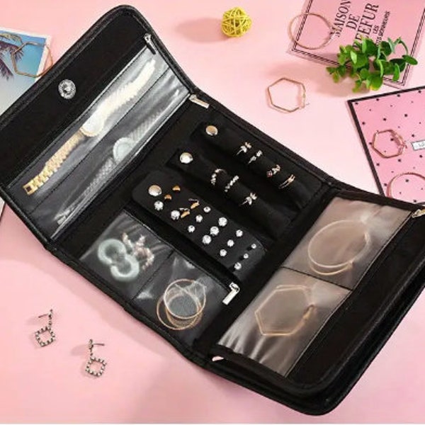 Travel Jewelry Roll Etsy