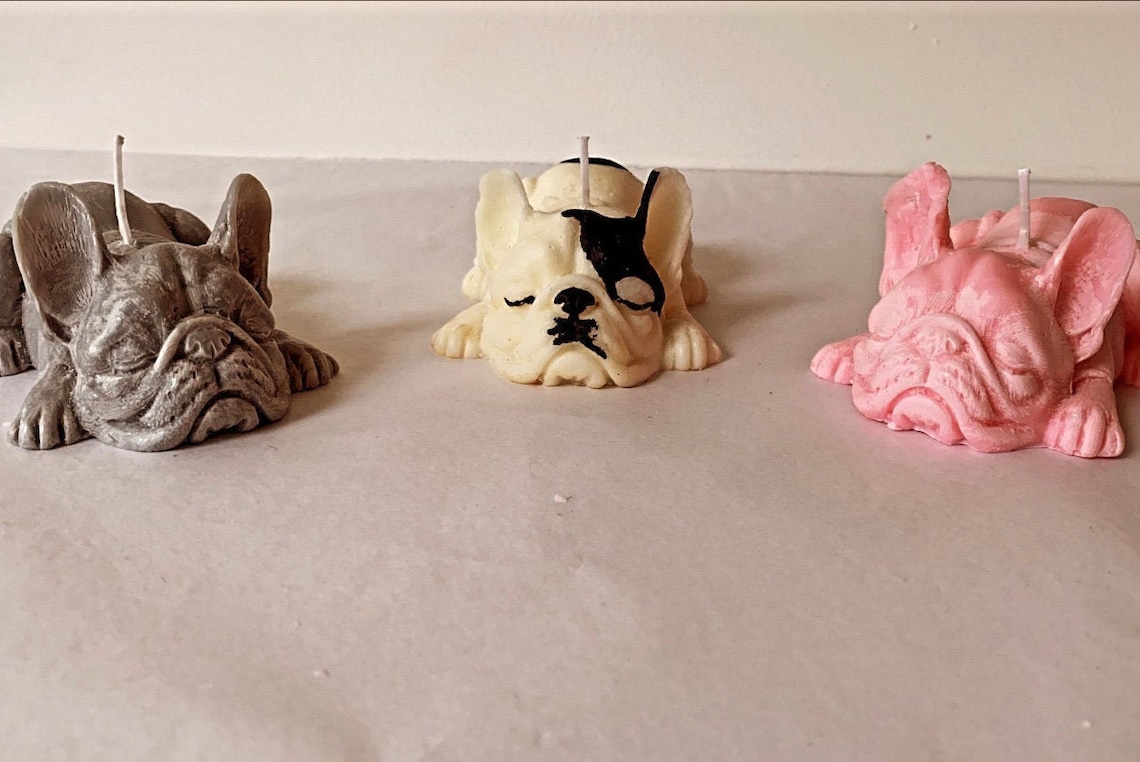 French Bulldog Candle Bulldog Candle Frenchie Dog Candle Etsy