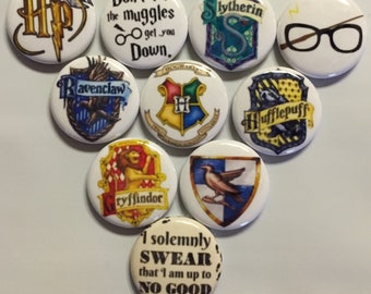 10pc  1" flatbacks. Pinbacks, magnets.