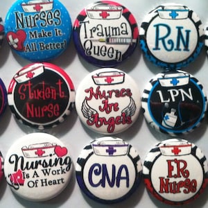 10pc Nurse Life 1&quot; flatbacks. Pinbacks, flatbacks