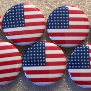 10pc USA Flag 1&quot; flatbacks. Pinbacks, flatbacks America