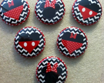 10pc Chevron 1" flatbacks. Pinbacks, flatbacks