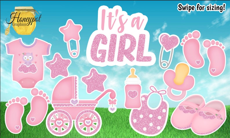 Baby Shower, It's a Girl Yard Cards (M383FS)