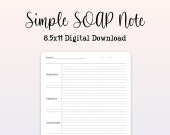 SOAP Note Template * Simple Therapy Note * Counselor Note * Progress Note *