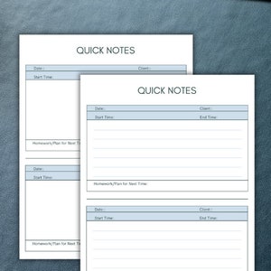 Therapy notes template | Session notes template | Therapist printable | Counselor printable | Therapy notes printable