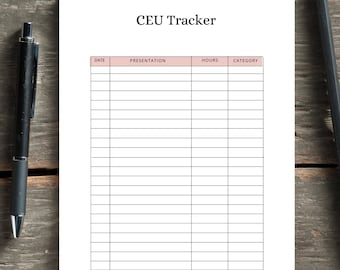 CEU Tracker - Digital CEU Tracker | Download Digital Tracker | Budget Tracker | Bill Tracker | Saving Tracker |  Instant Download Tracker