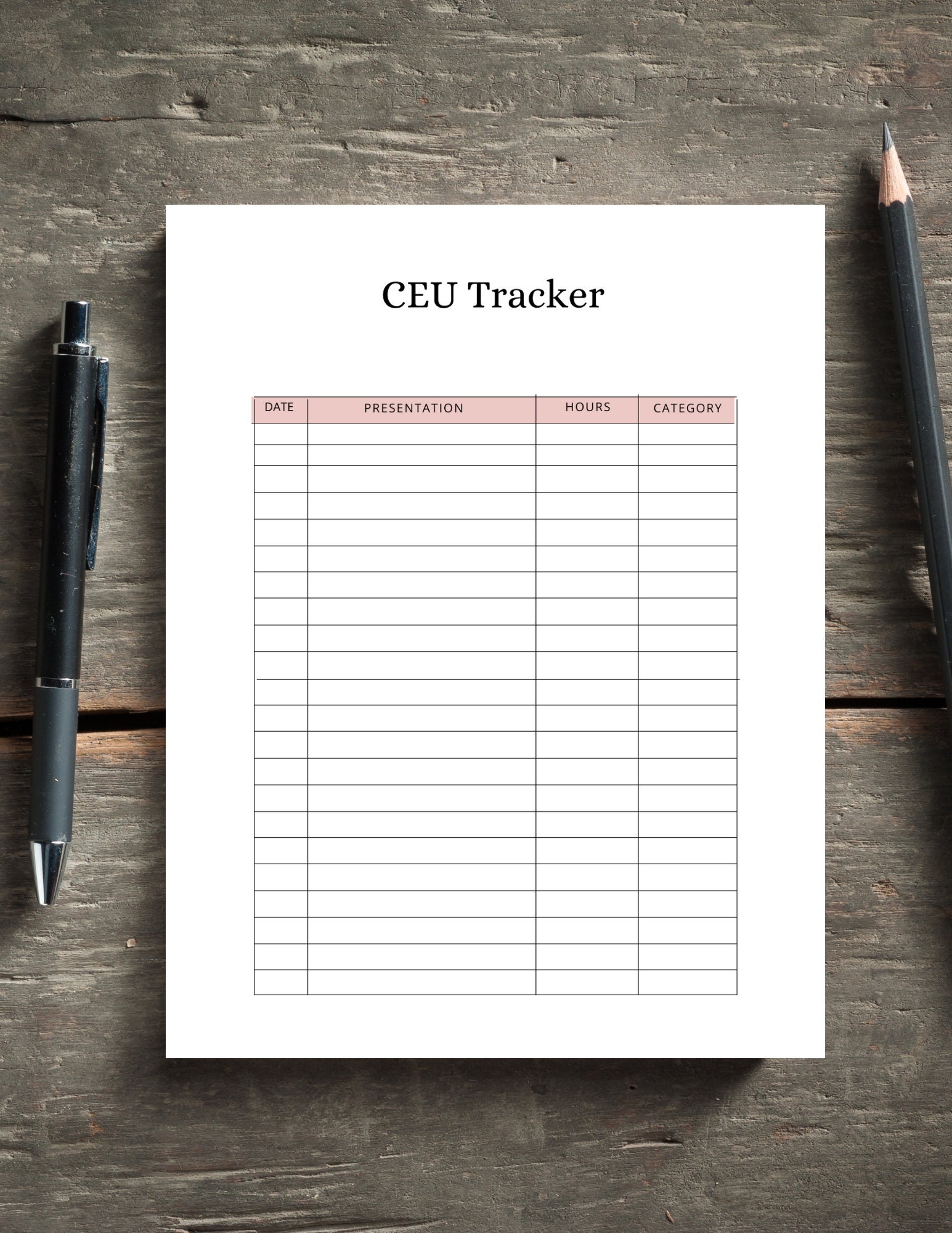 CEU Tracker Digital CEU Tracker Download Digital Tracker Etsy