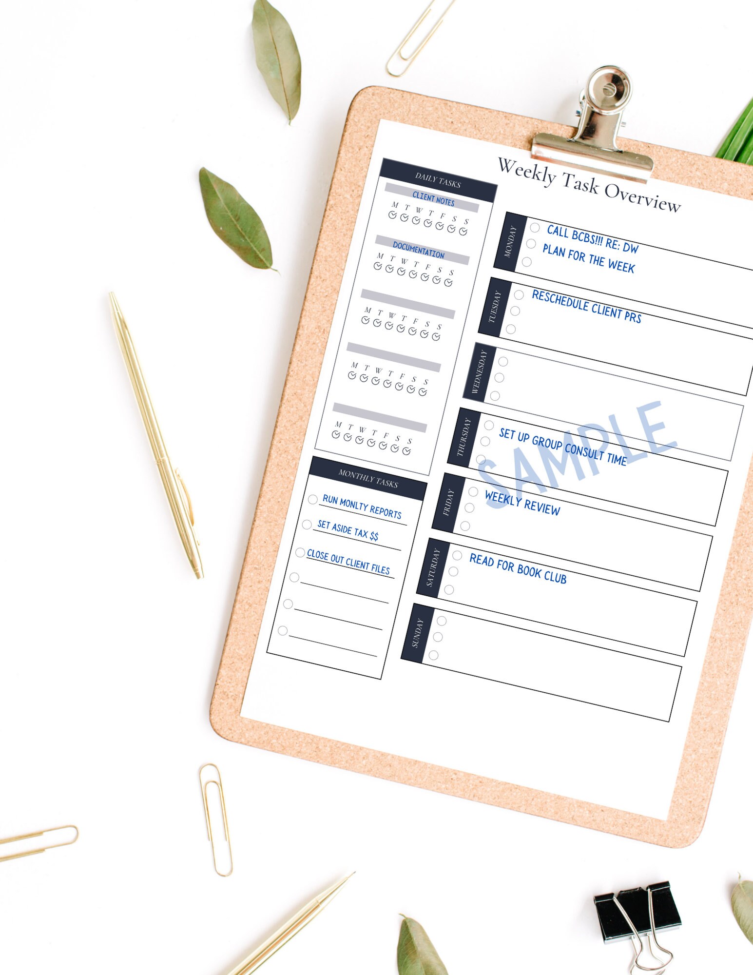 Weekly Task Overview Weekly Task Overview Printable - Etsy