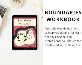 Boundaries Workbook | Self Help Guide | Mental Health Workbook | Personal Growth Journal |  Mindfulness Resource | Self Care Resource