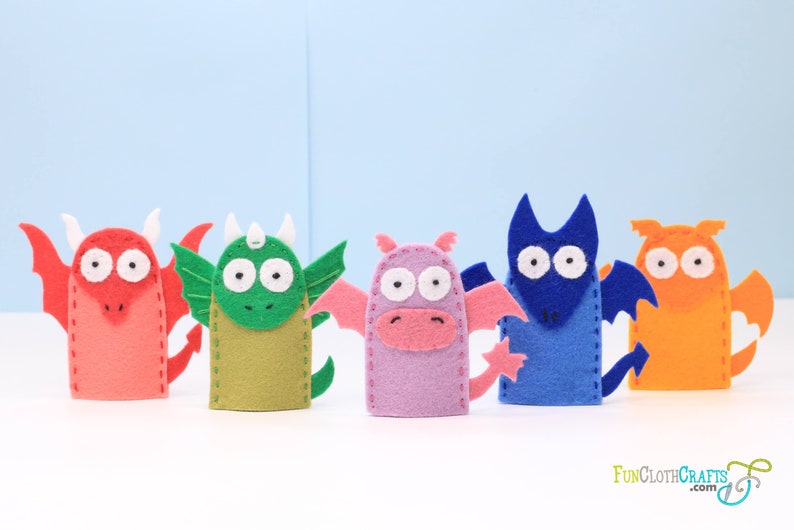 Dragon Finger Puppet Pattern Make You Own Dragons PDF - Etsy