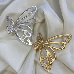 Hair clip | Gold | Hair clip | Hairclaw | Metal | Stainless steel | Butterfly | Thick hair | Crabclaw | Cancer brace | Lymoda I Silver