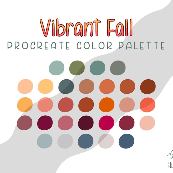 Vibrant Fall Color Palette | Procreate Palette