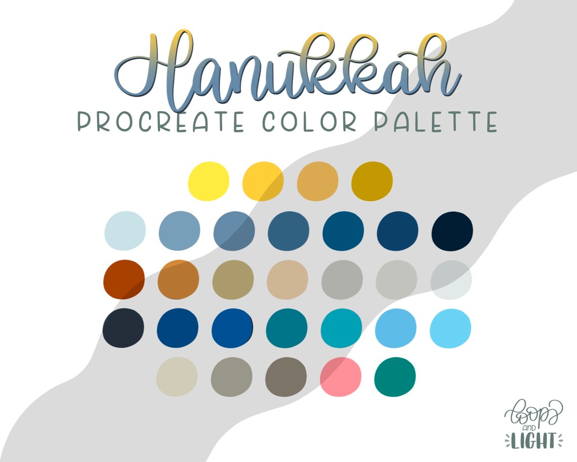 Hanukkah Color Palette Procreate Palette - Etsy