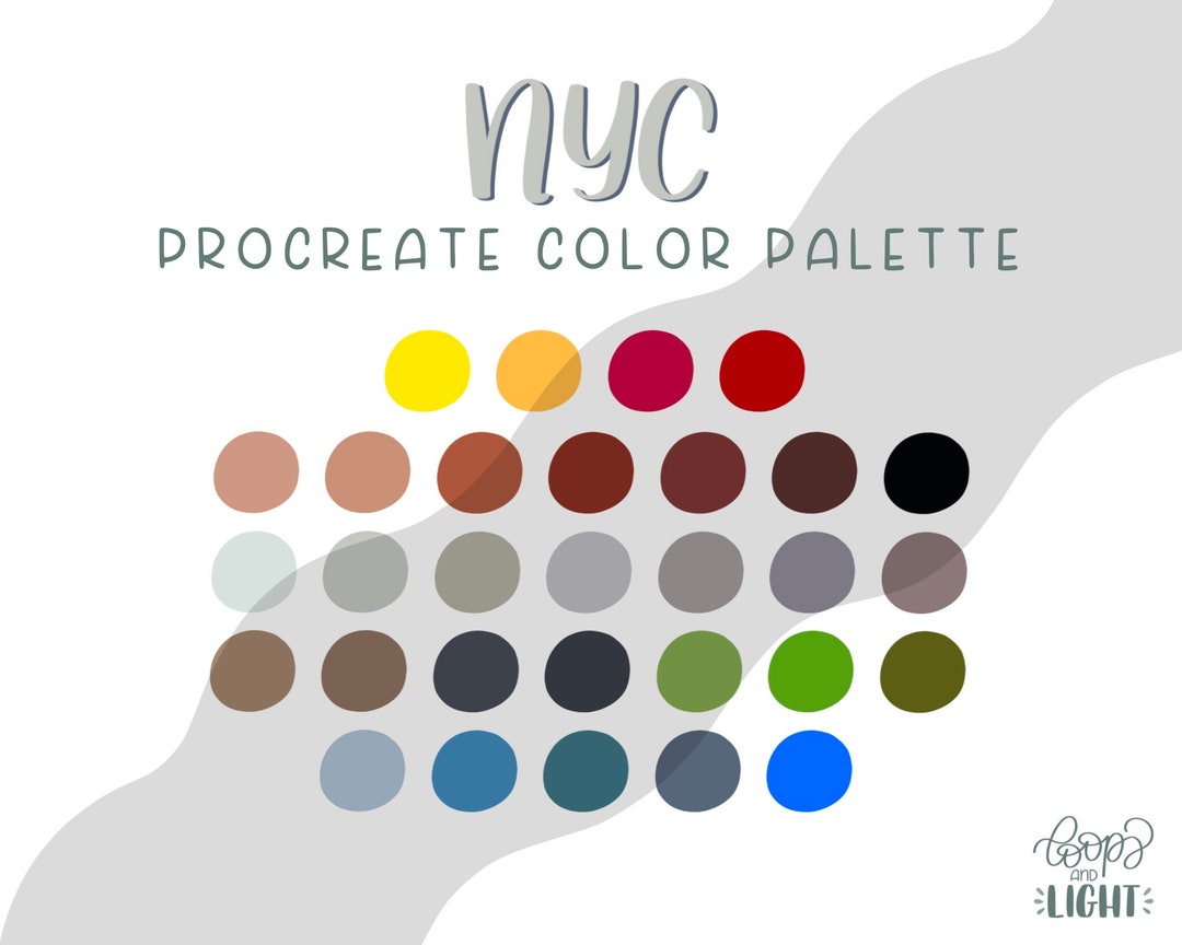 New York City Color Palette Procreate Palette - Etsy