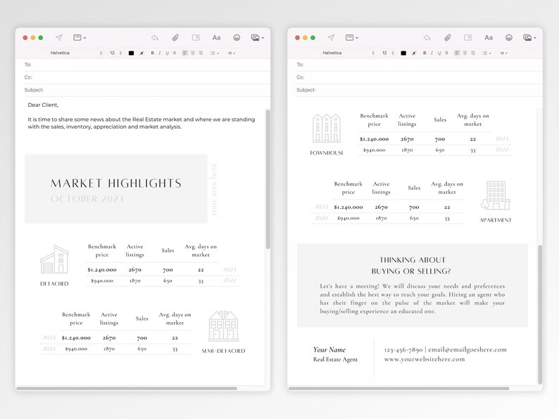 15 Real Estate Email Templates Monthly/weekly Market Update, Yearly