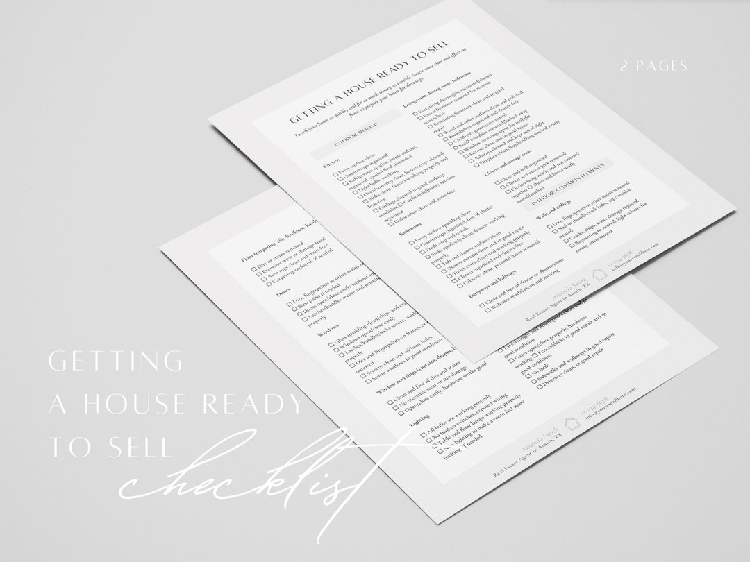 Getting a House Ready to Sell Checklist Template | Real Estate ...