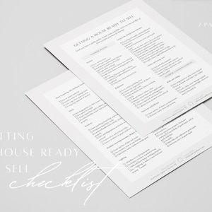 Getting a House Ready to Sell Checklist Template | real estate essentials, realtor marketing pdf, helping a seller, ideas agent clients