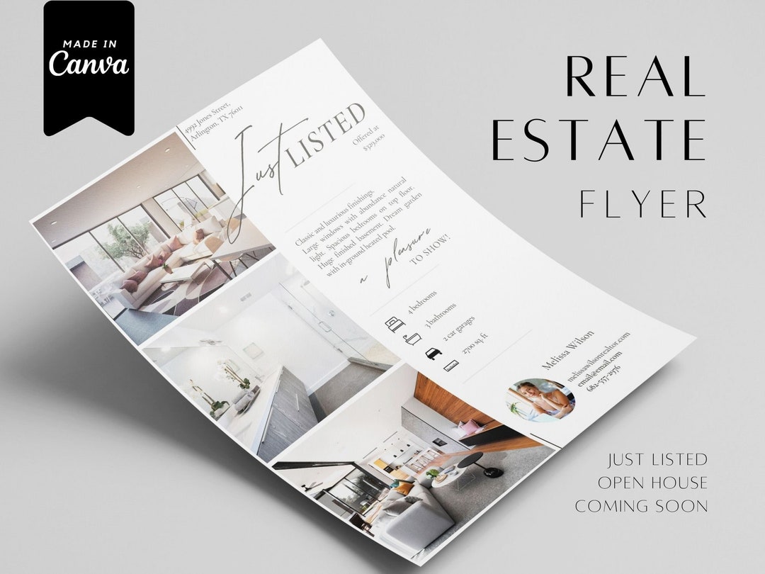 Real Estate Flyer Template: Modern Customizable Design (canva Editable ...