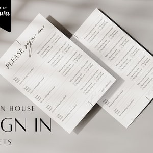Open House Sign In Sheet, Editable Canva Template & PDF, Real Estate Marketing, Realtor Open House Forms, Instant Download, Ready to print
