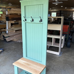Handmade, ready to ship entryway bench | Hall tree | Coat rack | mudroom locker