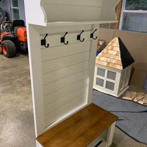 The shiplap entryway bench | Hall tree | Coat rack | Mudroom locker 画像 13