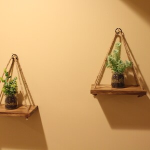 Mini shelf set of two | Rope shelf | Hanging shelf