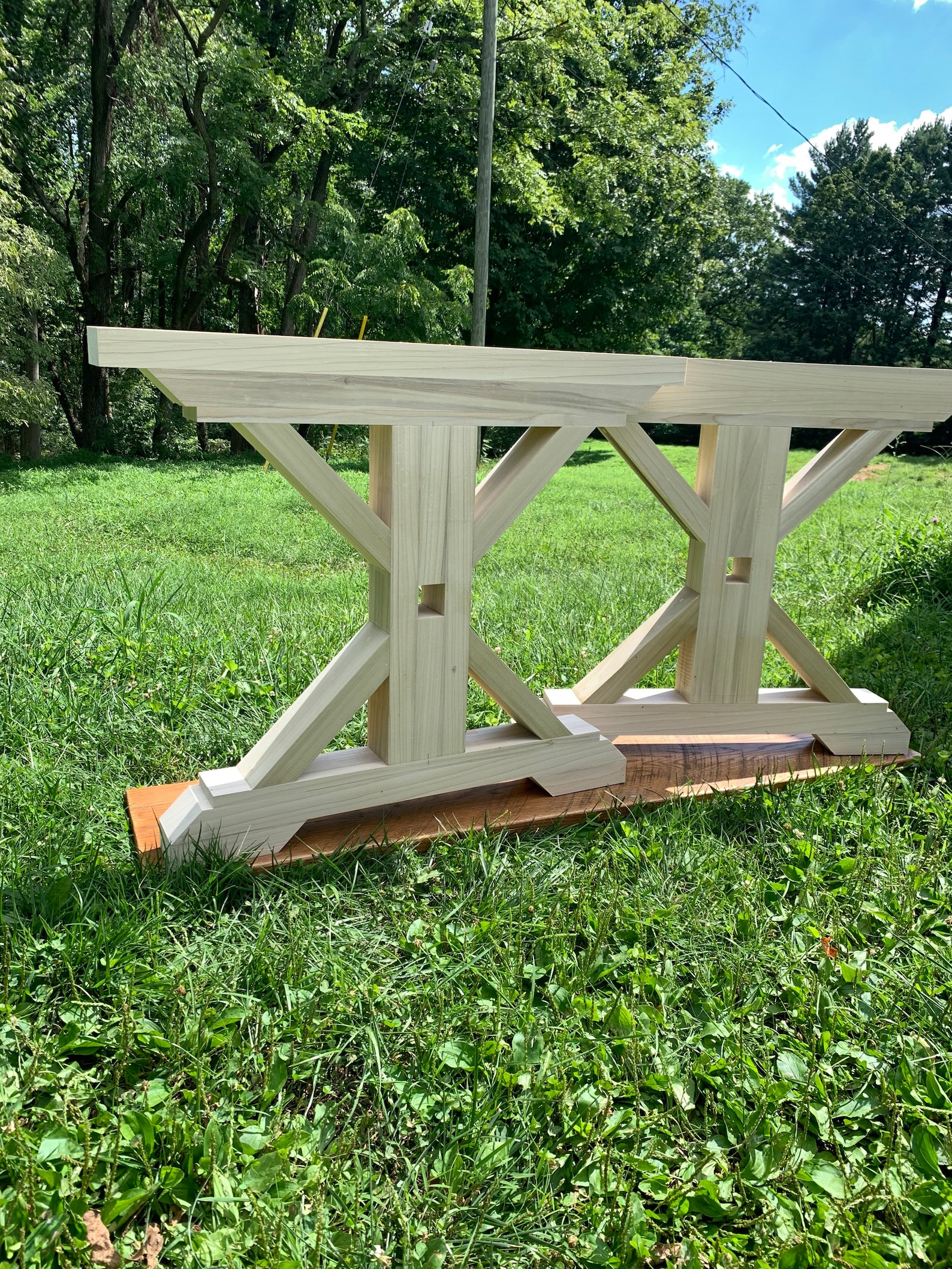 Trestle Table Legs Set of Two Dining Table Legs Etsy