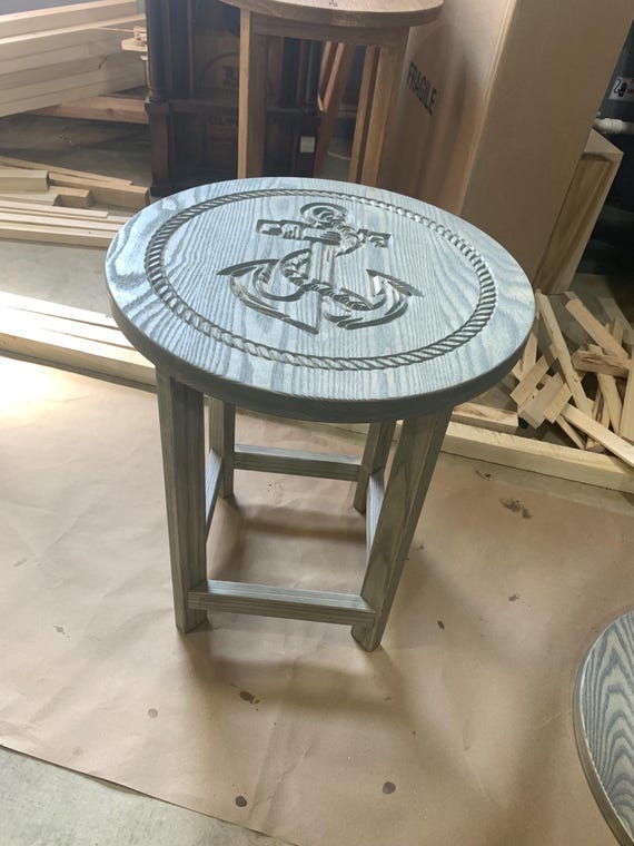Custom Engraved End Table Anchor Etsy