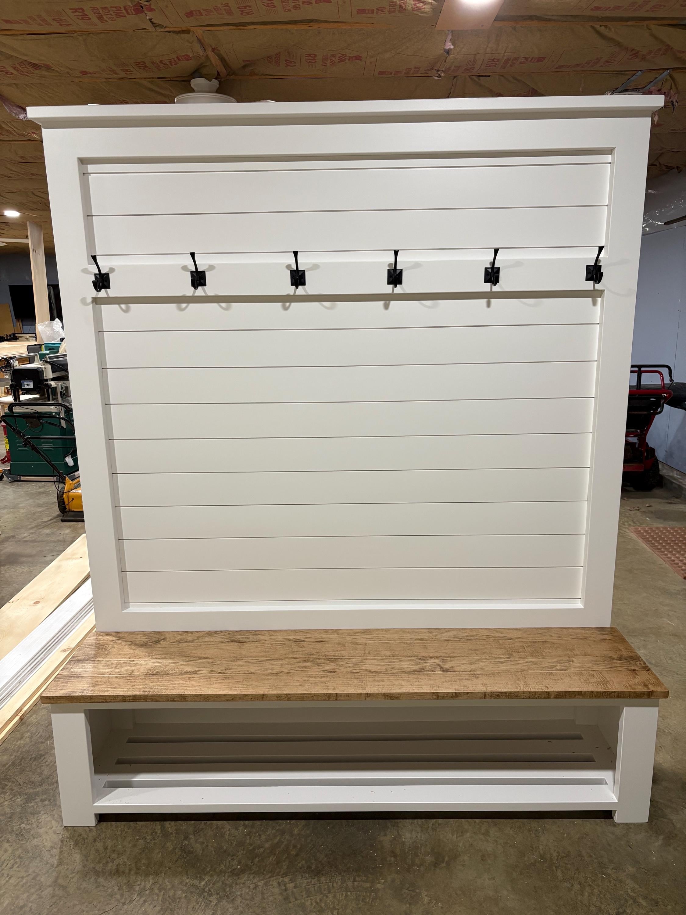The Nicole Shiplap Entryway Bench | Hall Tree | Coat Rack