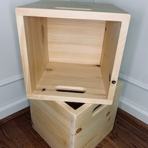 11x11x11” Solid Wood Cube Box - Storage Box - Etsy