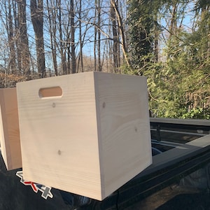 Solid wood Vinyl record storage box 14.5” x 14.5” x14”tall | solid wood crate