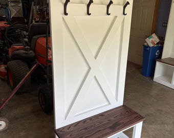 Handmade Entryway Hall Tree Bench, Coat Rack, Mudroom Locker