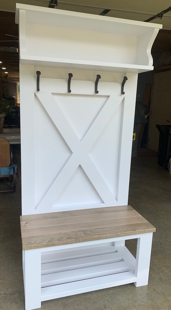 The Danville Hall Tree Mudroom Locker Coat Rack With Top Shelf