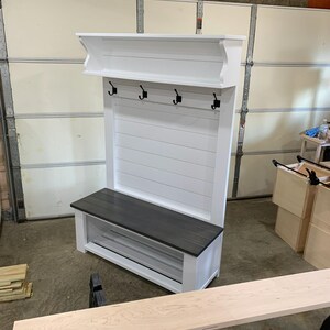 The shiplap entryway bench | Hall tree | Coat rack | Mudroom locker 画像 8