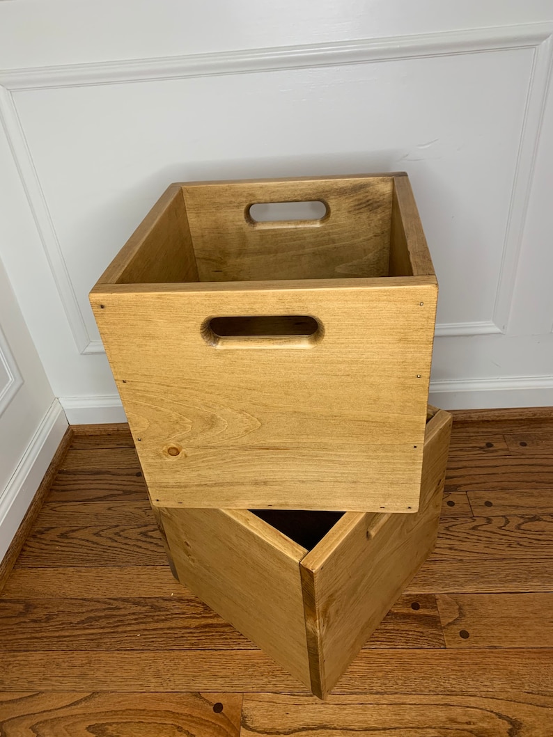11x11x11” Solid Wood Cube Box - Storage Box - Etsy