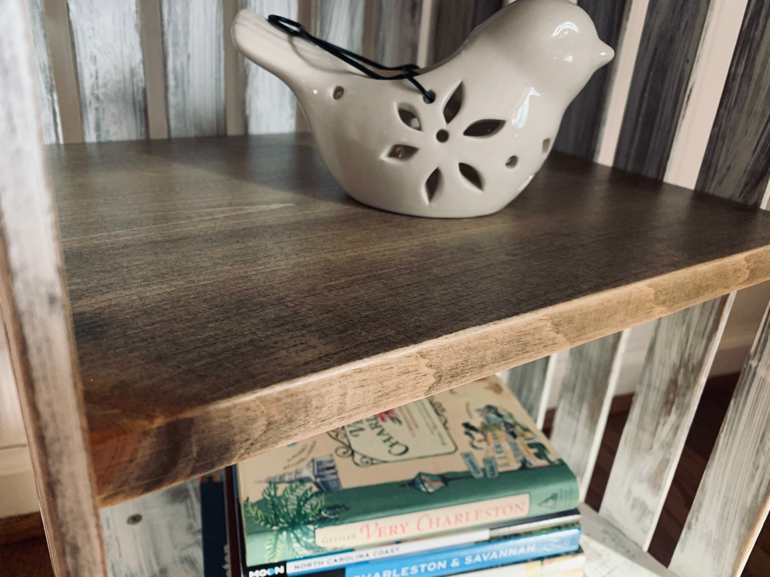 White Wash Accent Table/crate Etsy