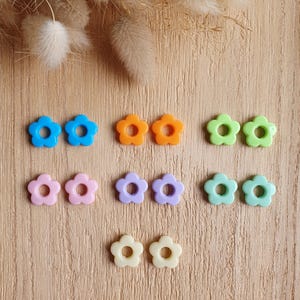 Pair of interchangeable flower tassels for hoop earrings - women&#39;s earrings - flower jewelry - colorful summer jewelry