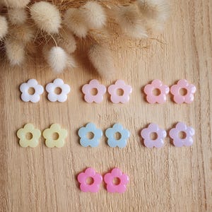 Pair of interchangeable pastel flower tassels for hoop earrings - women&#39;s earrings - flower jewelry