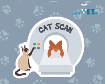 Cat Scan Sticker,CT Sticker,Radiologist Sticker,Radiology Sticker,Radiology Humor,Cat Sticker,Veterinarian Sticker,Vet Med Sticker,Vet Tech.