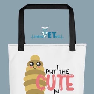 I Put The Cute In Cuterebra Tote Bag,Veterinarian Tote,Veterinarian Bag,Vet School Bag,Vet Student Bag,Vet Tech Tote,Vet Nurse Tote,Vet Bag.