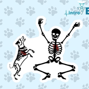 The Love Of a Dog Sticker,Skeleton Sticker,Dog Sticker,Veterinarian Sticker,Vet Tech Sticker,Vet Student Sticker,DVM Sticker,Valentine's Day