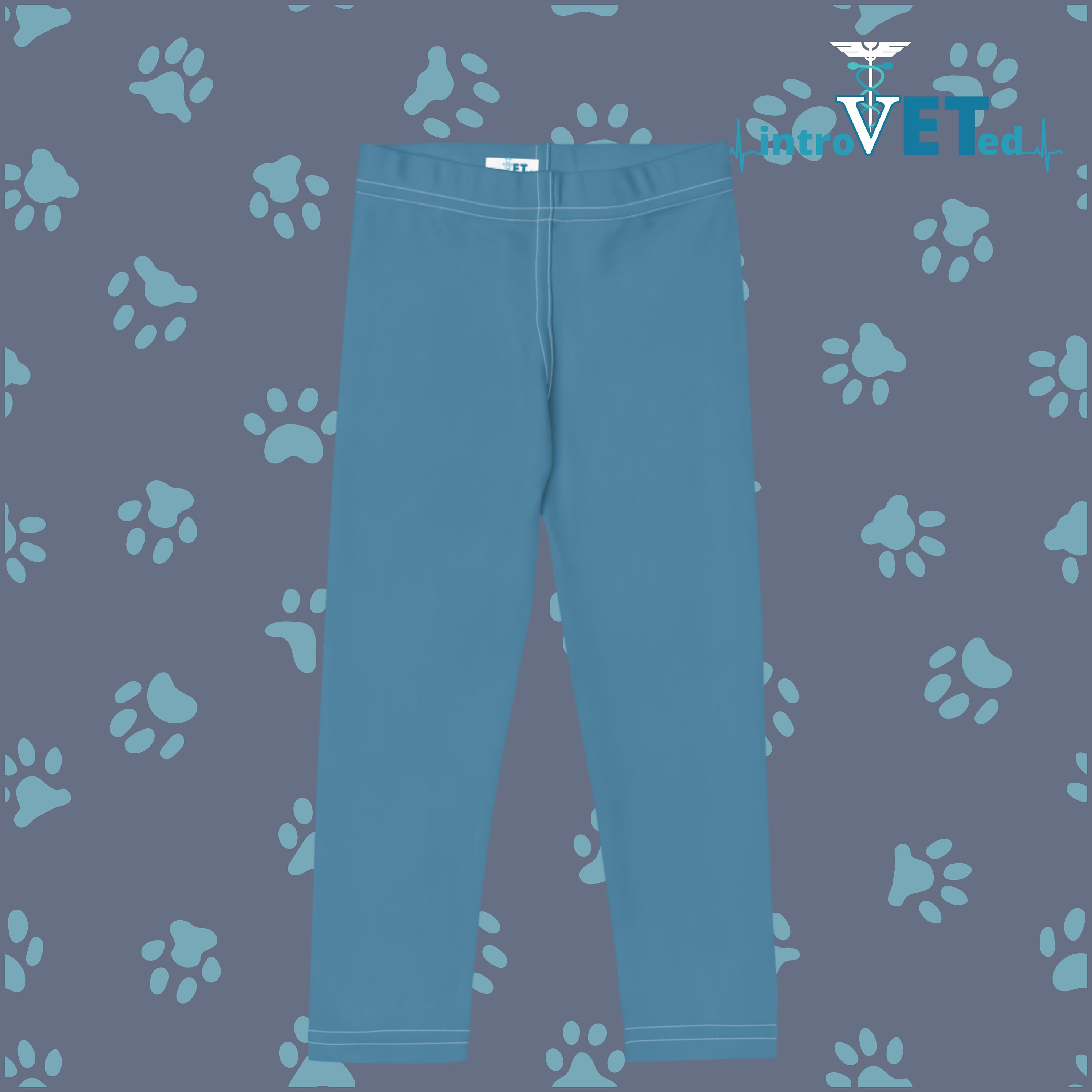 Kid's Leggings- Blue version, children's leggings, Veterinarian Set Leggings,DVM dress up leggings,Kid's Play Pretend Leggings,Matching Set.
