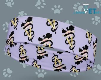 Veterinary Caduceus Headband,Vet Med Headband,Vet Nurse Headband,Vet Tech Headband,Veterinarian Headband, Vet Student, Veterinary Hairband.