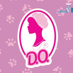 D.O. Doll Sticker,Doctor Sticker,Physician Sticker,Osteopathic Med Sticker,Med Student ,Woman in Medicine,Female Doctor,Female Physician.