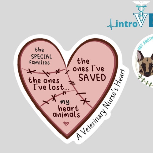 A Veterinary Nurse's Heart Sticker,Vet Nurse Sticker,Vet Tech Sticker,Vet Tech Week,Vet Tech Gift,Vet Nurse Gift,LVT Sticker,CVT Sticker,Vet