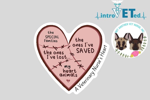 A Veterinary Nurse's Heart Sticker,Vet Nurse Sticker,Vet Tech Sticker,Vet Tech Week,Vet Tech Gift,Vet Nurse Gift,LVT Sticker,CVT Sticker,Vet