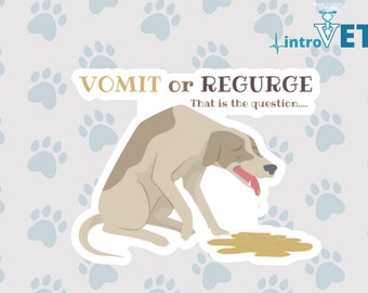 Vomit Or Regurge Sticker, Veterinarian Sticker, Vet Student Sticker,Vet Nurse Sticker,Vet Tech Sticker,Veterinary Medicine,Funny Dog Sticker