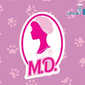 M.D. Doll Sticker,Doctor Sticker,Physician Sticker,Medical Doctor Sticker,Med Student ,Woman in Medicine,Female Doctor,Female Physician.