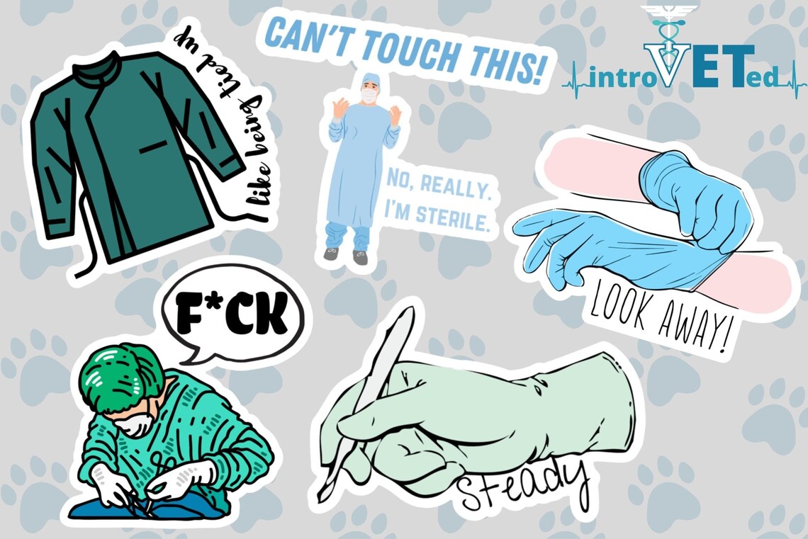 Suture Sticker Surgeon Sticker Pack,set of 5, Surgeon Stickers,doctor Stickers ...